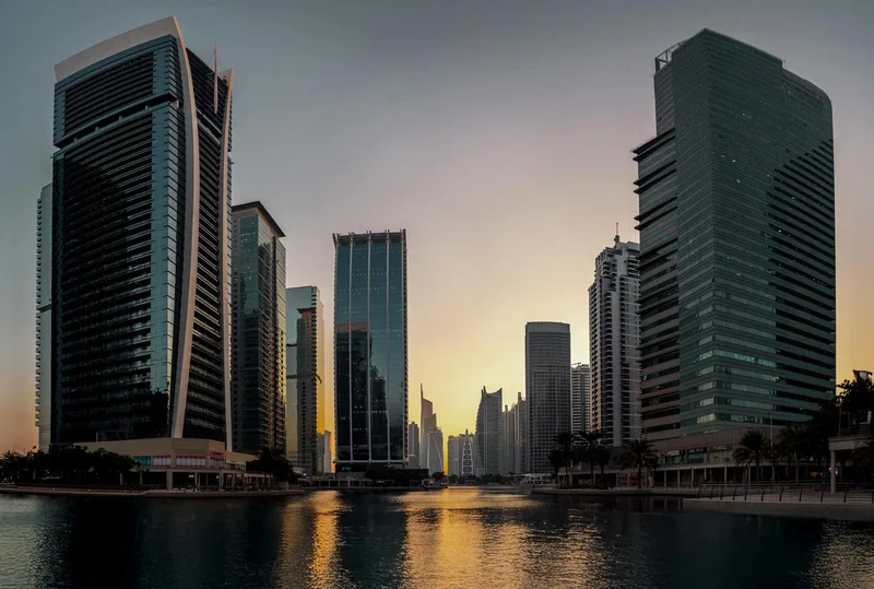 Dubai business district skyline representing the UAE free zone and mainland business environment